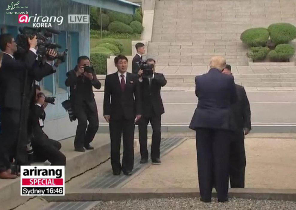 دیدار ترامپ و اون در منطقه مرزی دو کره +تصاویر