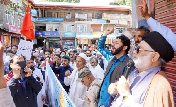 راهپیمایی مردم کشمیر در حمایت از مقام معظم رهبری پس از تحریم جدید آمریکا