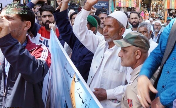 راهپیمایی مردم کشمیر در حمایت از مقام معظم رهبری پس از تحریم جدید آمریکا