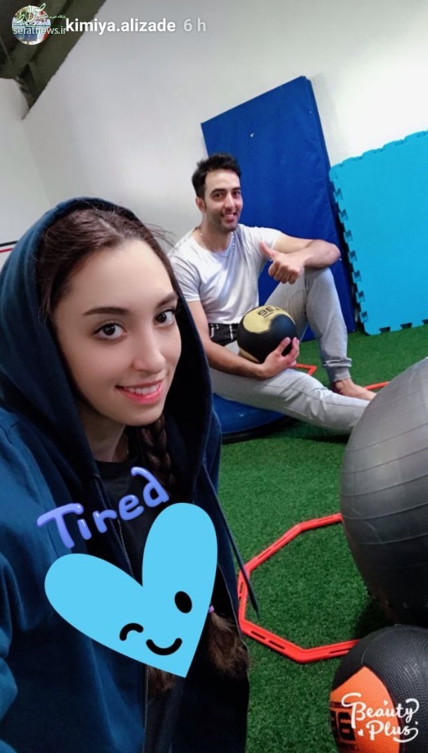 عکس/ تمرین کردن کیمیا علیزاده در کنار همسرش