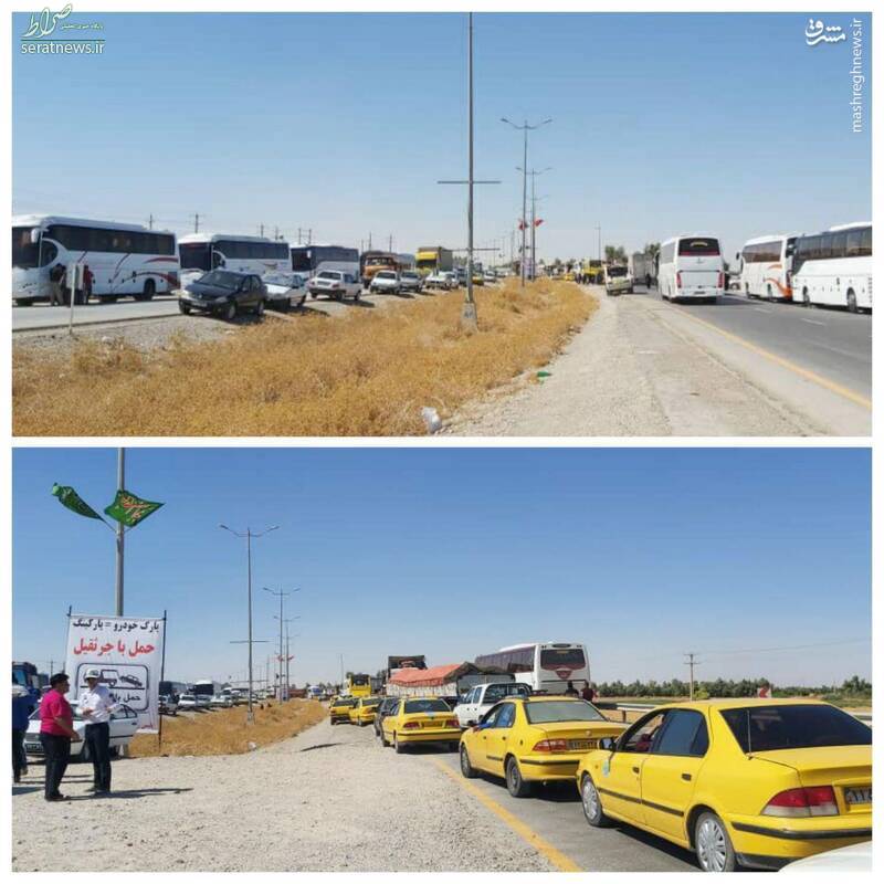 عکس/ ترافیک خودروها در مرز مهران
