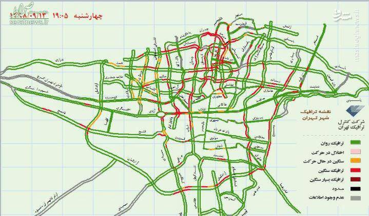 عکس/ وضعیت ترافیکی بزرگراه‌های تهران