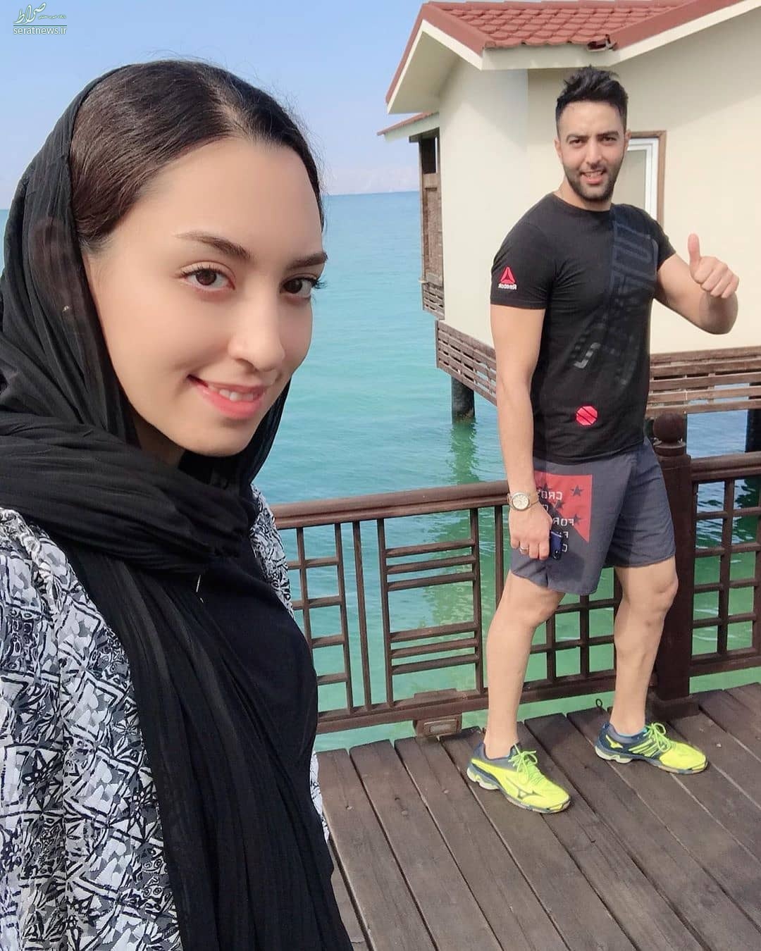 عکس/ گشت و گذار کیمیا علیزاده با همسرش در کیش