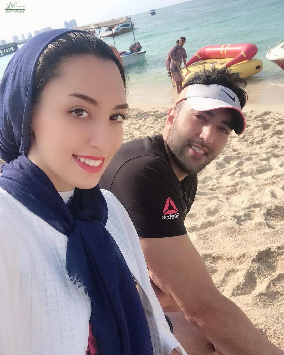 عکس/ گشت و گذار کیمیا علیزاده با همسرش در کیش