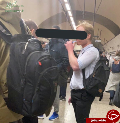 عکس/ مسواک زدن مسافر روی سکوی مترو!