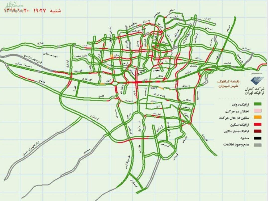 عکس/ هم اکنون؛ ترافیک پرحجم و سنگین شهر تهران