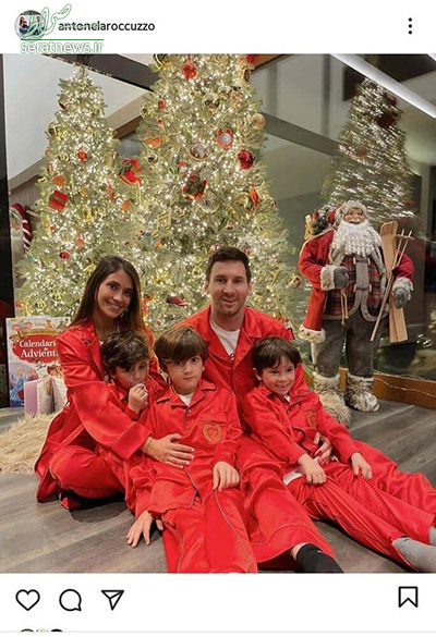 عکس/ سِت کریسمسی مسی و خانواده
