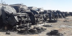سوختن نزدیک به ۱۰۰ خودروی ایرانی در آتش اسلام‌قلعه