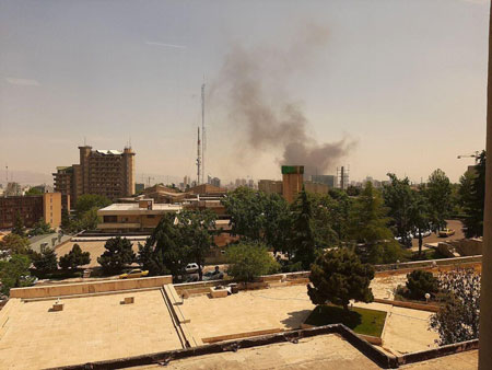 گنبد مسجد ستاد ناجا دچار حریق شد+ عکس و فیلم