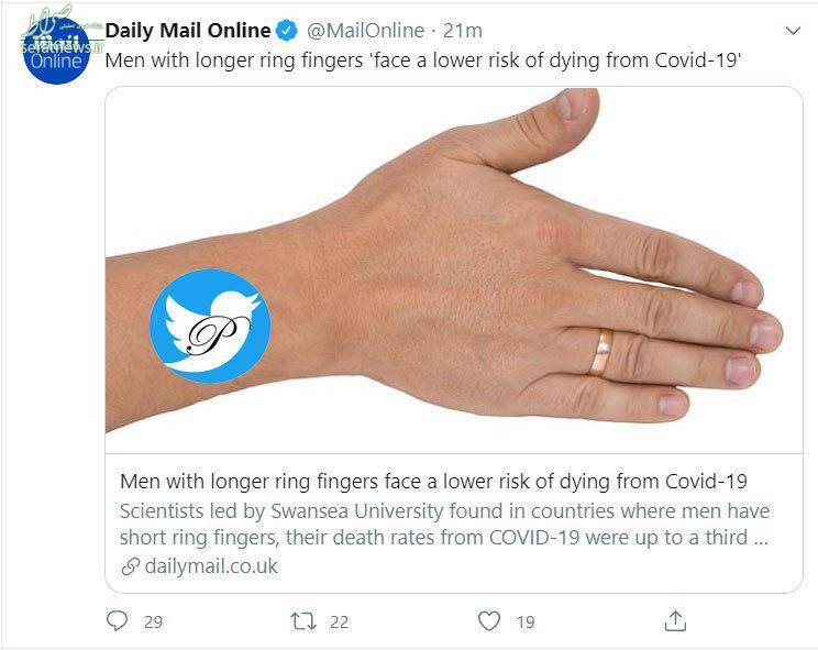 مردان با انگشت حلقه بلند کرونا نمی‌گیرند!