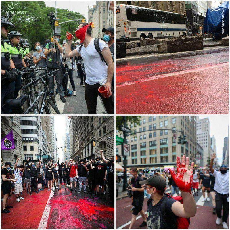 عکس/ خیابان های نیویورک قرمز شدند!
