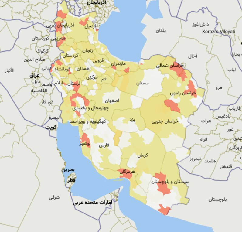 کدام شهرها در وضعیت «قرمز» شیوع کرونا هستند؟ + عکس
