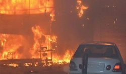 آتش‌سوزی گسترده در بندر عبدالله کویت