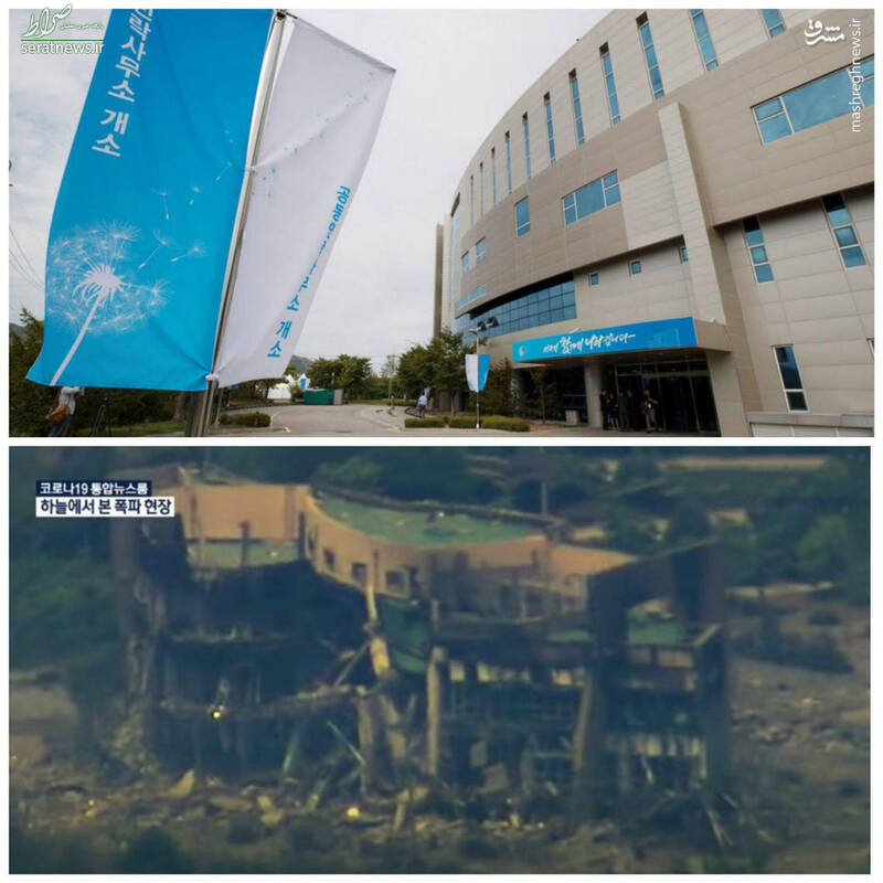 عکس/ ساختمان ارتباطات دوکره قبل و بعد از انفجار