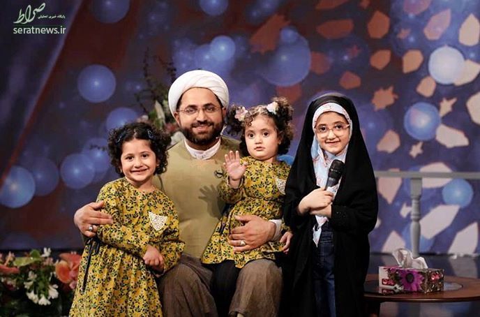عکس/ روحانی جنجالی تلویزیون و سه دخترش