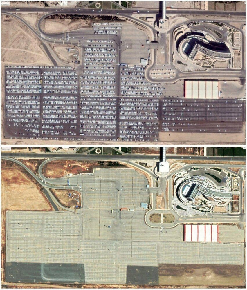 عکس/ وضعیت ‏پارکینگ فرودگاه امام، قبل و بعد از کرونا