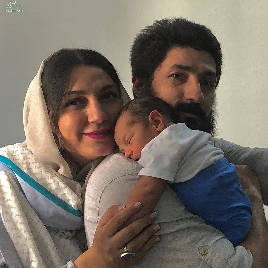 اولین عکس حدیث میرامینی با همسر و فرزند تازه متولد شده‌اش