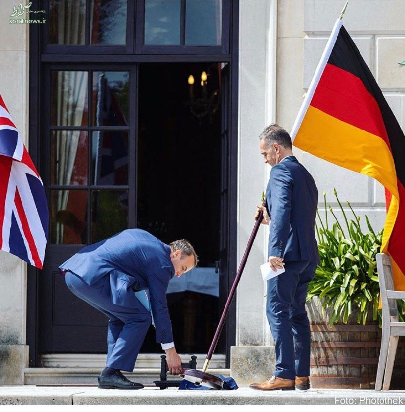 عکس/ همکاری عجیب و غریب وزاری خارجه آلمان و انگلیس در یک دیدار رسمی!