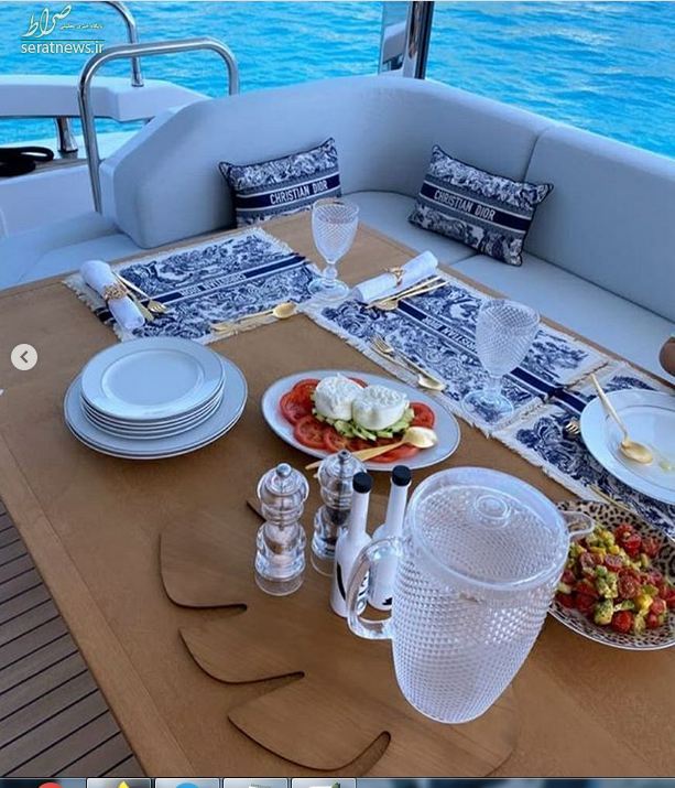 عکس/ میز صبحانه رونالدو در کشتی شخصی