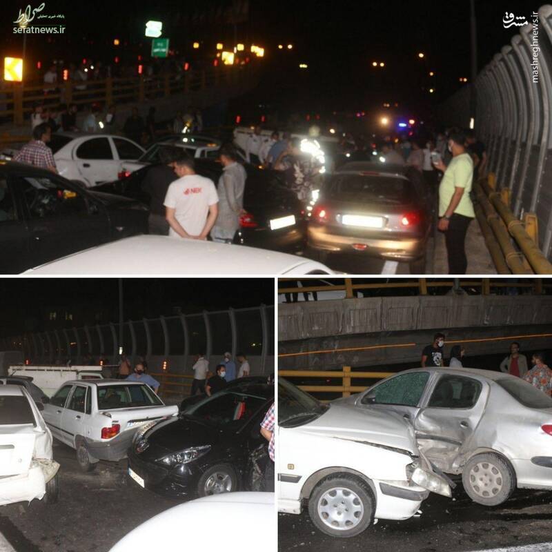 تصادف زنجیره‌ای در بزرگراه امام علی+ عکس