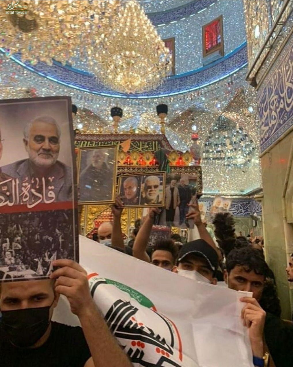 تصاویر حاج قاسم و ابو مهدى در حرم امام حسین (ع) تصاویر حاج قاسم و ابو مهدى در حرم امام حسین (ع)