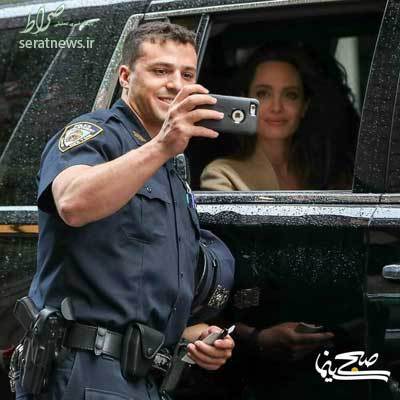 عکس / سلفی مأمور پلیس با آنجلینا جولی در ترافیک!