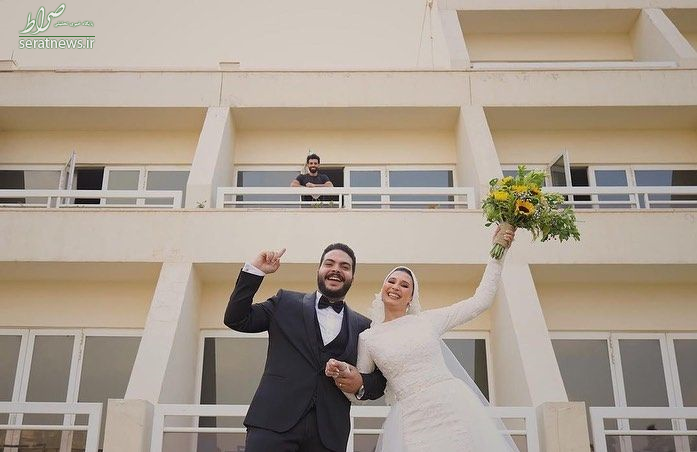 عکس یادگاری عروس و داماد مصری با صلاح در قرنطینه