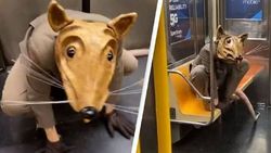 ماسک عجیب یک مسافر در مترو سوژه رسانه ها شد
