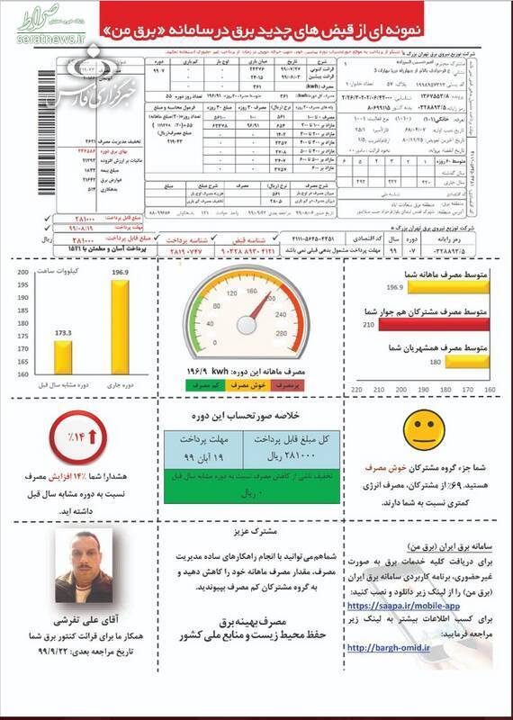 نخستین قبض دیجیتال برق صادر شد+ عکس