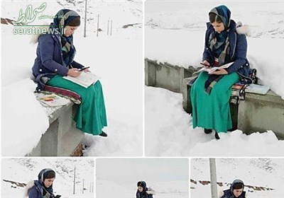 سکانسی از ایثار معلمان/ تدریس بالای کوه میان برفها سکانسی از ایثار معلمان/ تدریس بالای کوه میان برفها