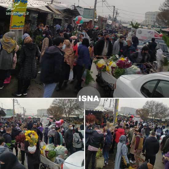 عکس/ ازدحام عجیب مردم در بازار گل تهران