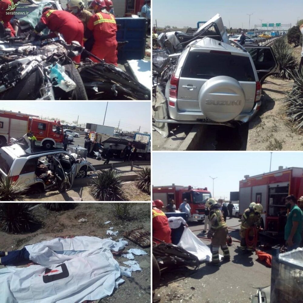 تصادف مرگبار در بزرگراه آزادگان تهران+ عکس
