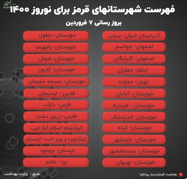 روایت بیمارستان‌هایی که شلوغ‌تر می‌شوند و شهرهایی که رنگ عوض می‌کنند + نقشه و جدول