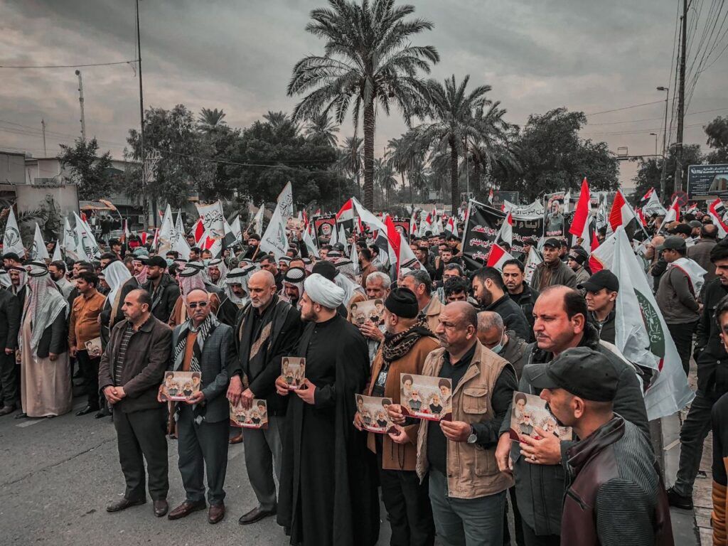 گردهمایی میلیونی عراقیها در بغداد به مناسبت دومین سالگرد شهادت شهیدان سلیمانی و المهندس