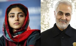 تماس گلشیفته فراهانی با سردار سلیمانی/ شما دختر ما و فرزند این آب و خاک هستی