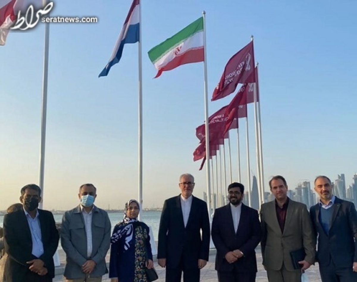اهتزار پرچم ایران در قطر در پی راهیابی تیم ملی فوتبال به جام جهانی