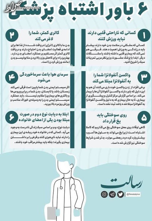 اینفوگرافیک / ۶ باور اشتباه پزشکی