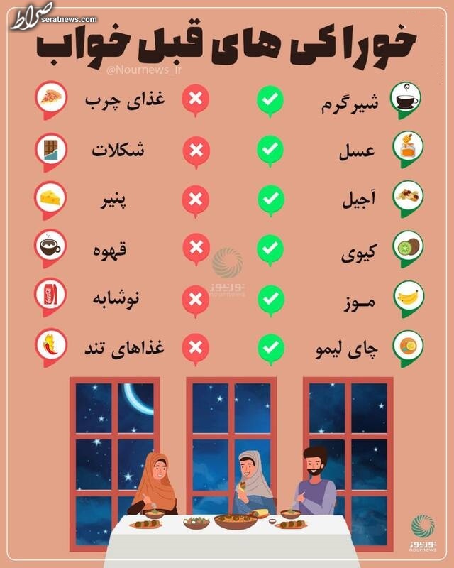 خوارکی&zwnj;های قبل از خواب