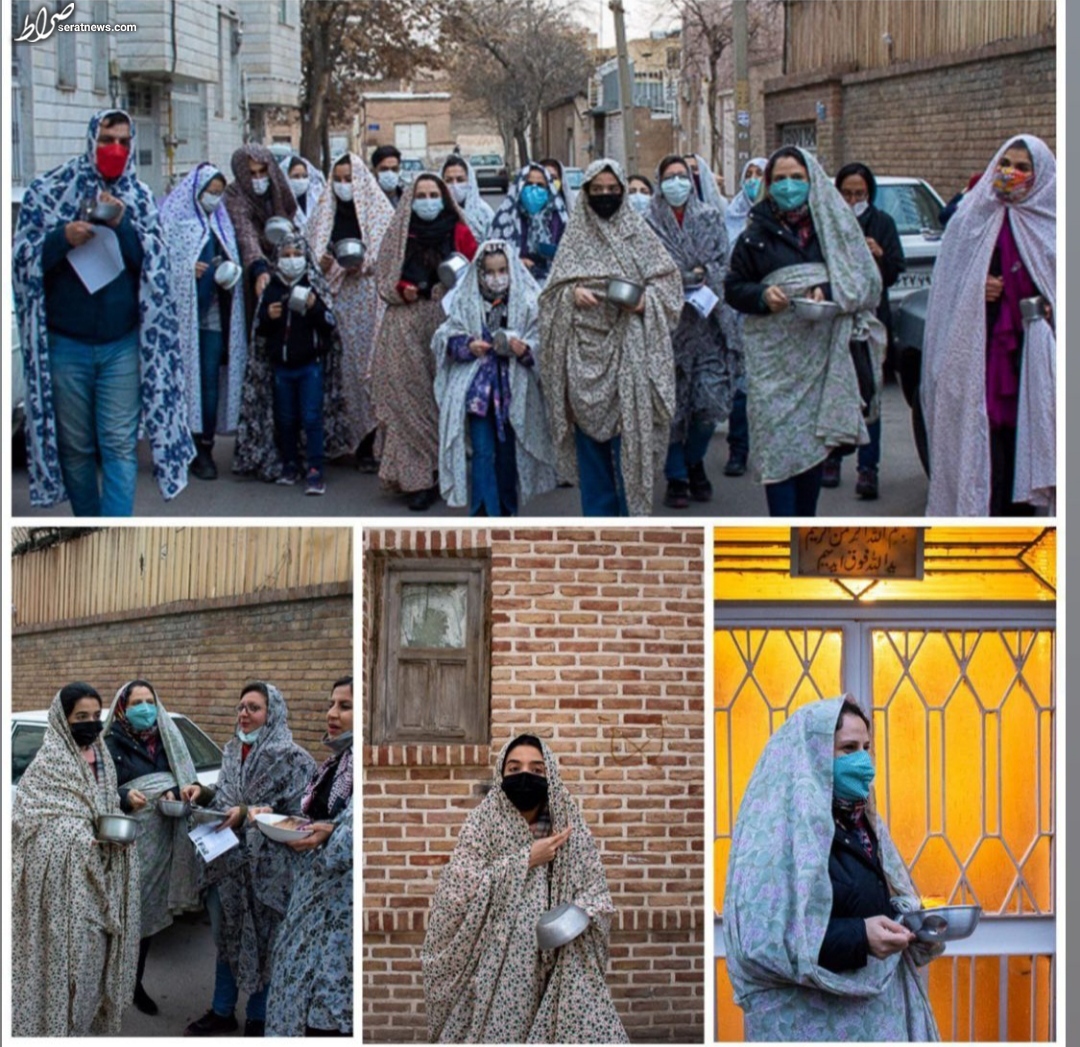 عکس / تصاویری از مراسم قاشق زنی قزوینی ها در چهارشنبه آخرسال
