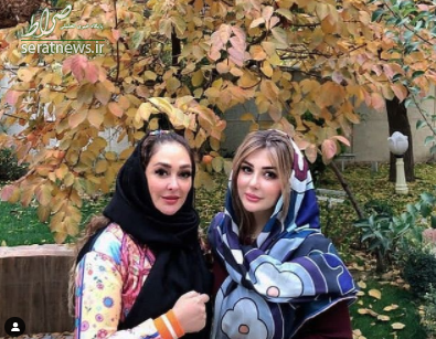 عکس/ نیوشا ضیغمی و الهام حمیدی در باغ زیبای پاییزی
