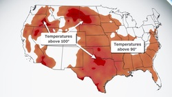 گسترش موج بی سابقه گرما در سراسر آمریکا