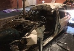 تصادف مرگبار در بزرگراه فتح/ مرگ راننده پراید در خودروی متلاشی‌شده+ تصاویر