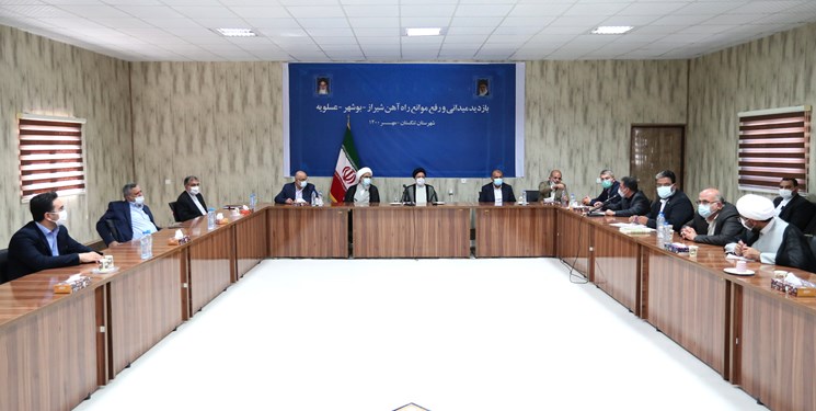 آیت‌الله رئیسی: پیشرفت ۲۰ درصدی راه‌آهن ۱۴ ساله شیراز-بوشهر- عسلویه قابل توجیه نیست