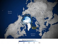 سطح یخ دریایی در قطب شمال به پایین‌ترین حد رسید