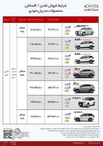 لیست قیمت محصولات مدیران خودرو منتشر شد + جدول