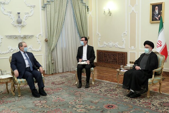 رئیس جمهور در دیدار وزیر خارجه سوریه: به‌دنبال تقویت روابط تهران - دمشق بویژه در حوزه‌های اقتصادی و تجاری هستیم