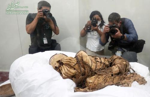 تصویری جالب از کشف یک مومیایی ۱۲۰۰ ساله در پرو