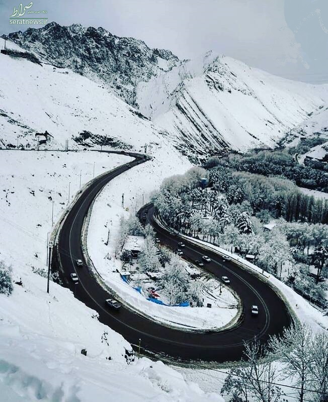 تصویر زیبا از جاده سفیدپوش چالوس