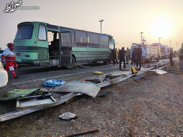 تصادف ۲ اتوبوس در محدوده فرودگاه امام با یک کشته و ۴۸ مصدوم + جزئیات
