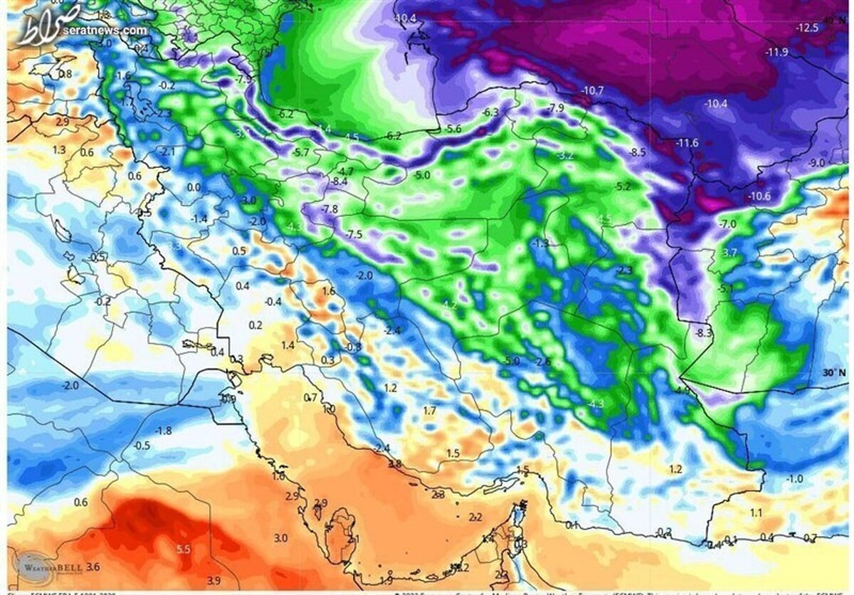 هواشناسی ۸ اسفند؛ بارش برف و باران در ۱۰ استان تا چهارشنبه/ هشدار زرد هواشناسی برای استان‌های جنوبی